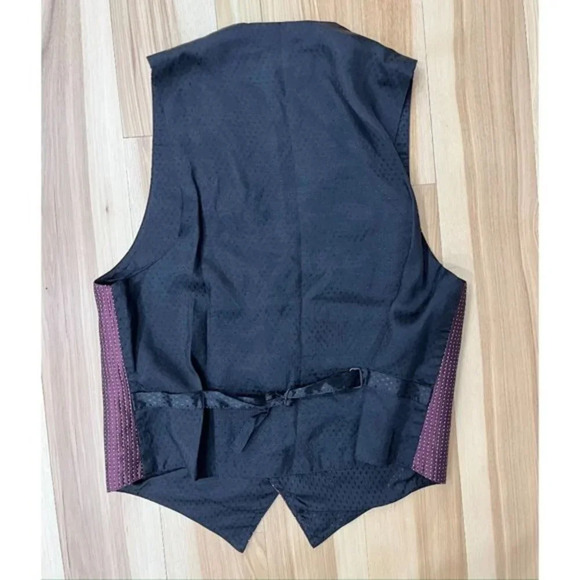 Paul Fredrick Men's Maroon Dot Vest 5 Button Small - Picture 3 of 3